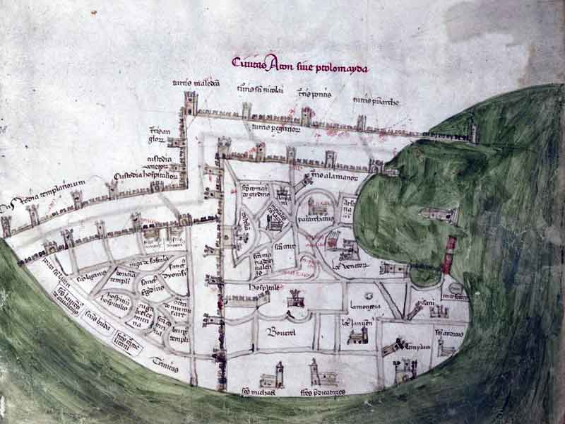Карта Акры Петро Висконти